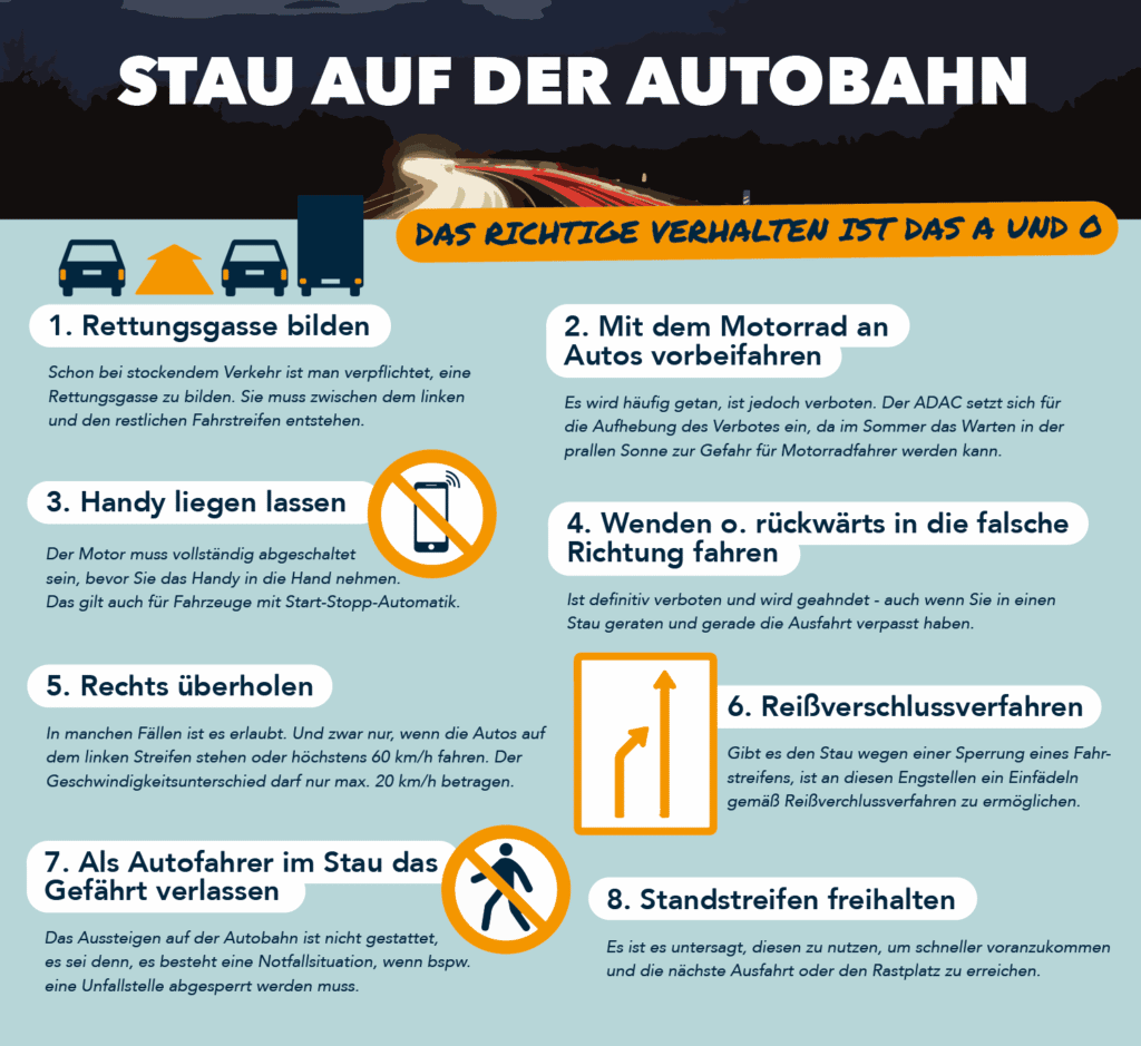 Stau Und Stockender Verkehr: Richtiges Verhalten, Bußgelder