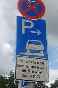 Parkplatz Kennzeichen, Parkplatzschild, Anwohner